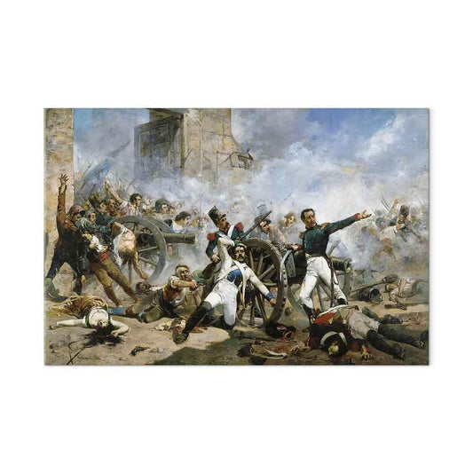 Leinwandbild - Joaquín Sorolla y Bastida – The death of Pedro Velarde y Santillán during the defence of the Monteleon Artillery Barracks
