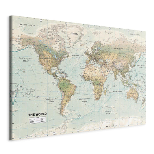 Leinwandbild - World Map: Beautiful World Artgeist
