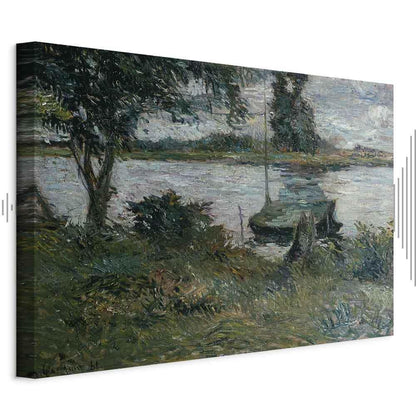 Leinwandbild - Paul Gauguin – Flußufer
