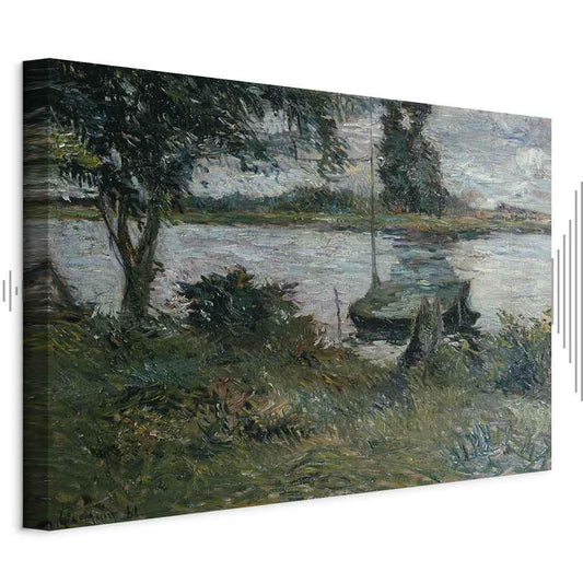 Leinwandbild - Paul Gauguin – Flußufer