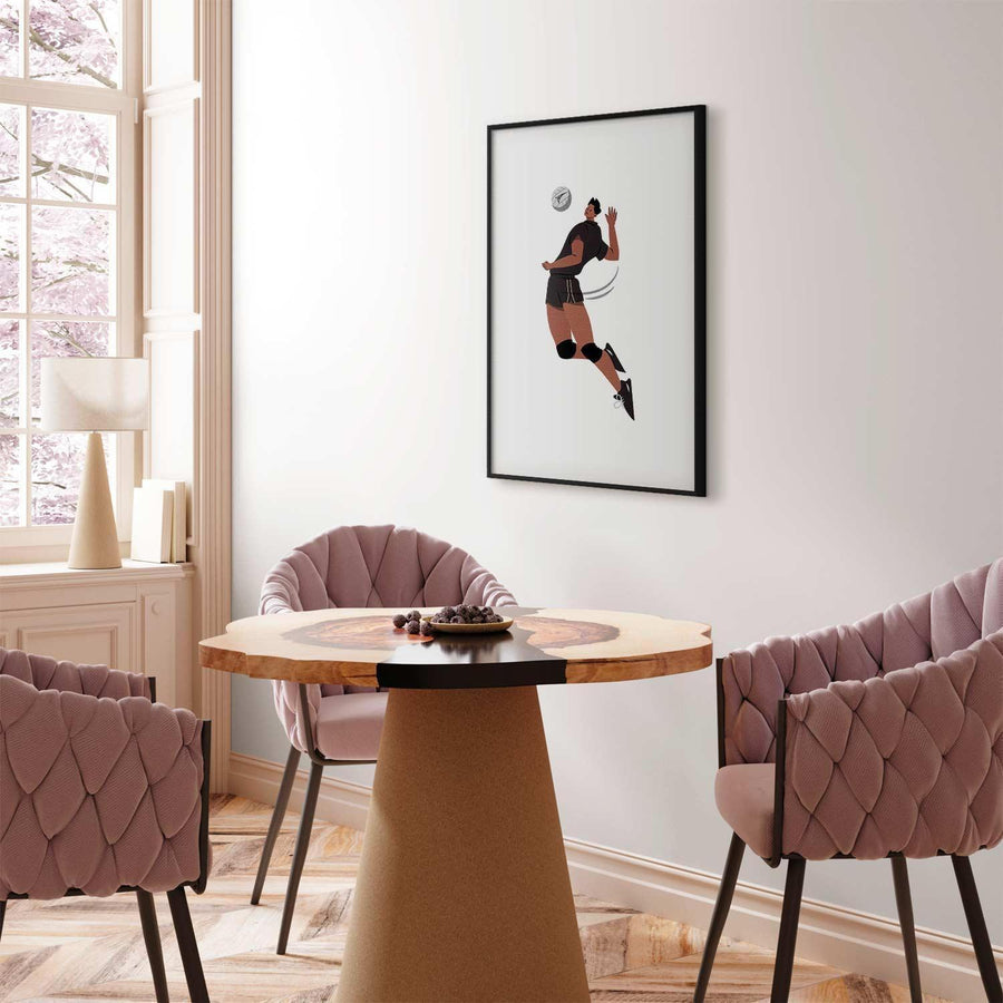 Poster - Volleyball Player on a Light Background - Illustration Artgeist