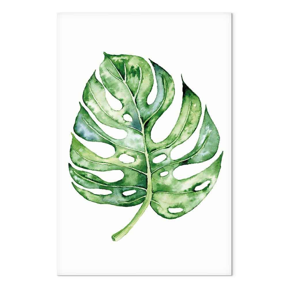 Leinwandbild - Watercolor Monstera (1 Part) Vertical
