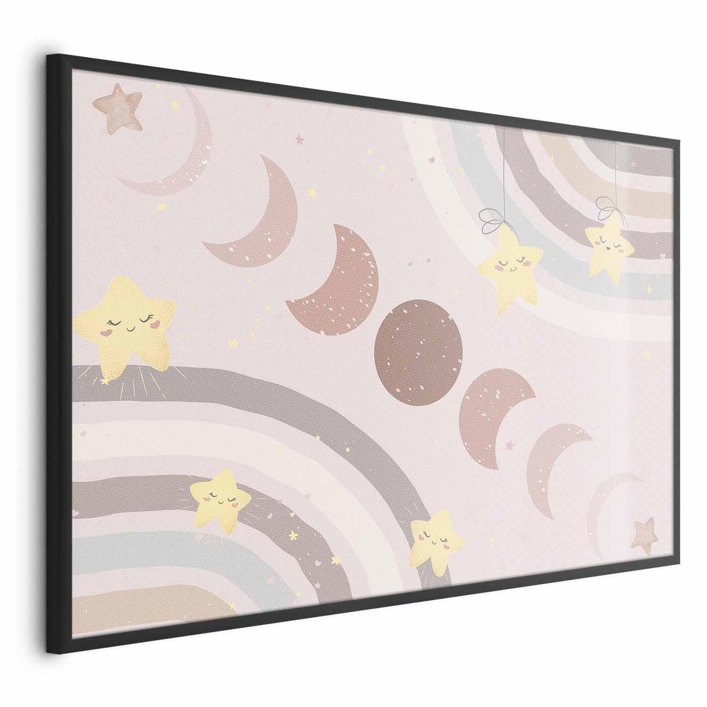 Poster - Phases of the Moon with a Rainbow