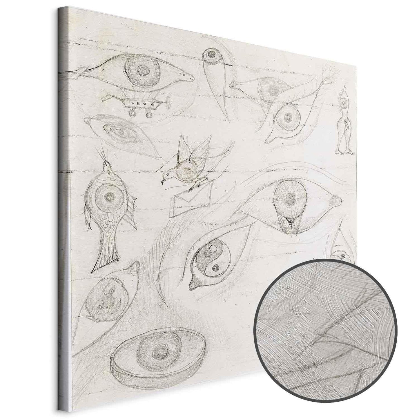 Leinwandbild - Frida Kahlo – Drawing of Eyes