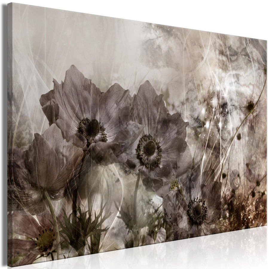 Leinwandbild - Anemones in Sepia (1 Part) Wide Artgeist