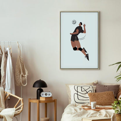 Leinwandbild - Volleyball Player on a White Background - Illustration