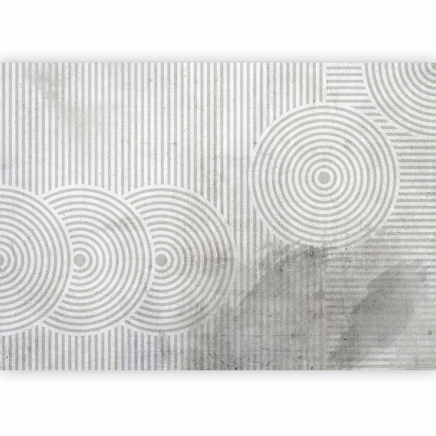 Abstraktes Wanddesign in Hellgrau und Graphit

