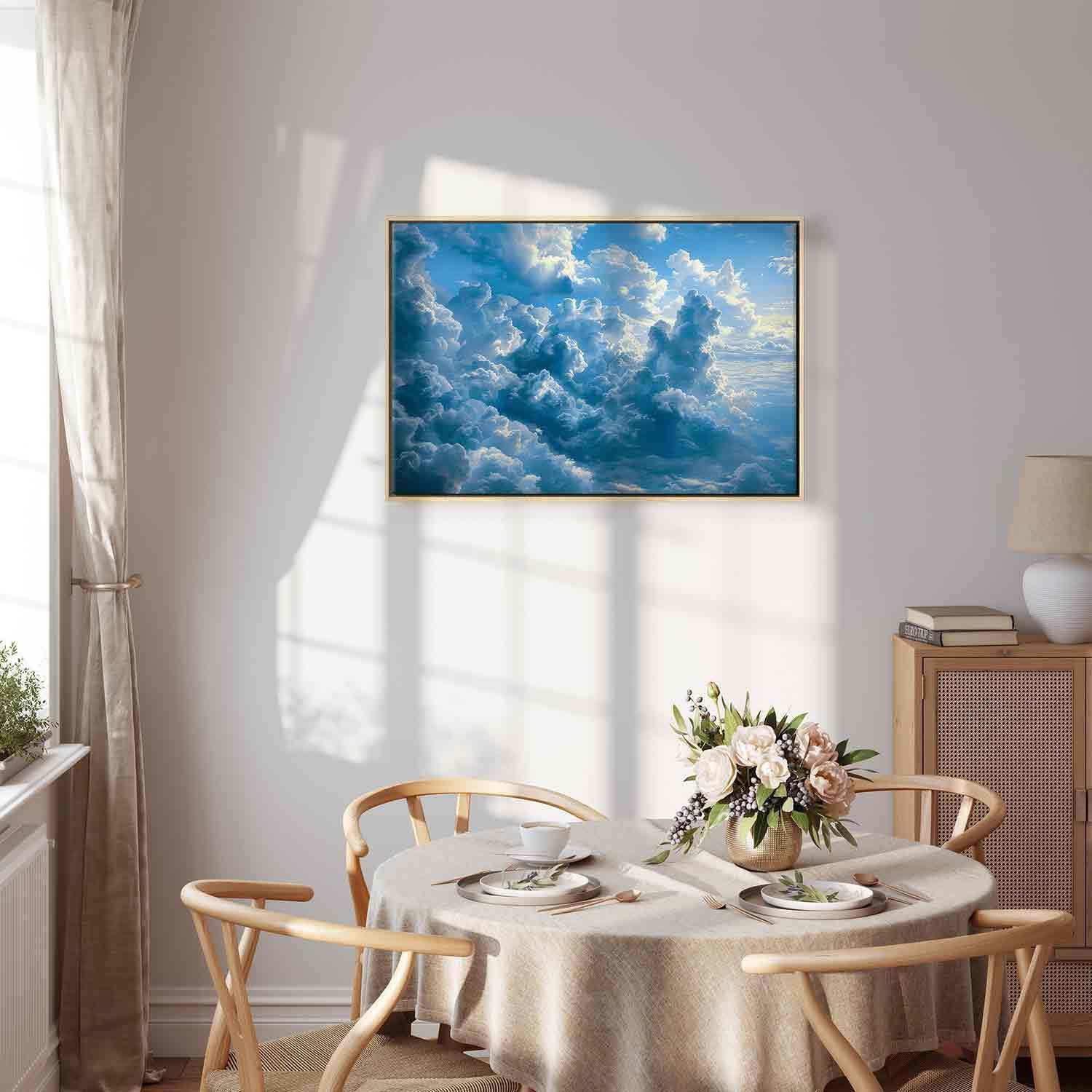 Leinwandbild - Ocean in the Air: Waving Clouds Reflecting Morning Light Artgeist