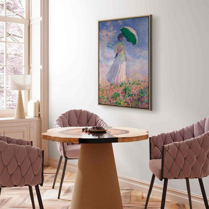 Leinwandbild - Woman with a Parasol, facing right Artgeist