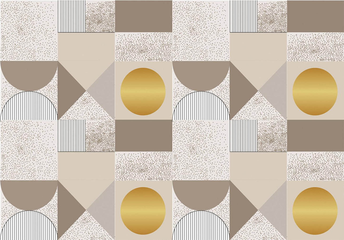 Fototapete - Beige and Gold Geometric Pattern Artgeist
