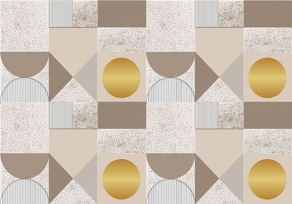 Fototapete - Beige and Gold Geometric Pattern Artgeist