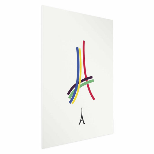 Poster - Eiffel Tower - Colored Graphic - Abstraction
