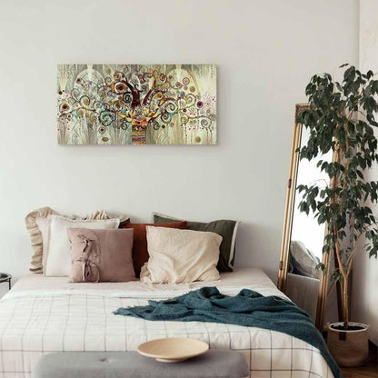 Leinwandbild Lebensbaum Bunt – Symbolische Wandkunst