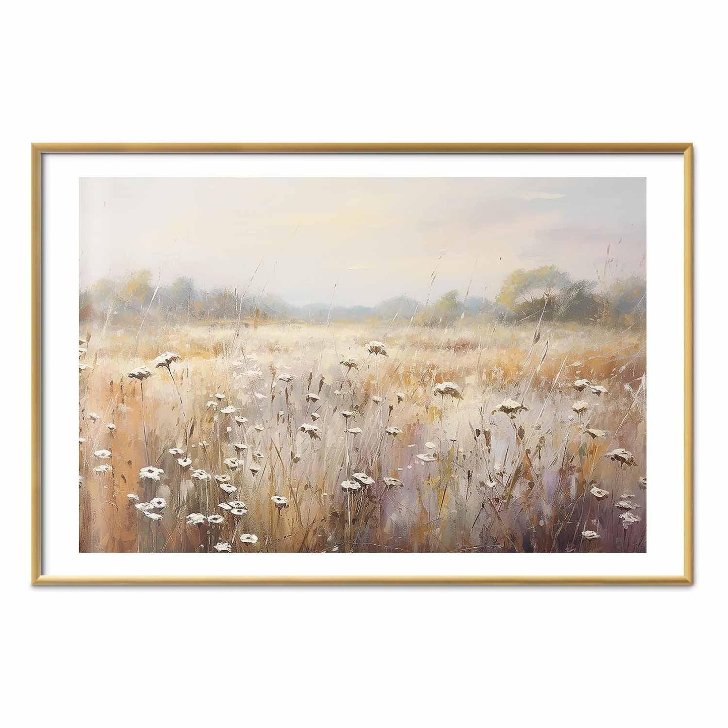 Poster - Impressionist meadow – field landscape in a pastel colour palette