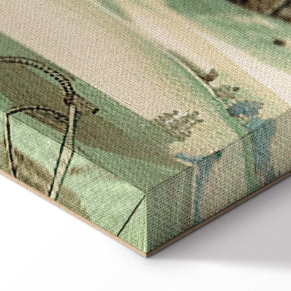 Leinwandbild - Landscape with Green Fields and Trees Tuscan Sunny View