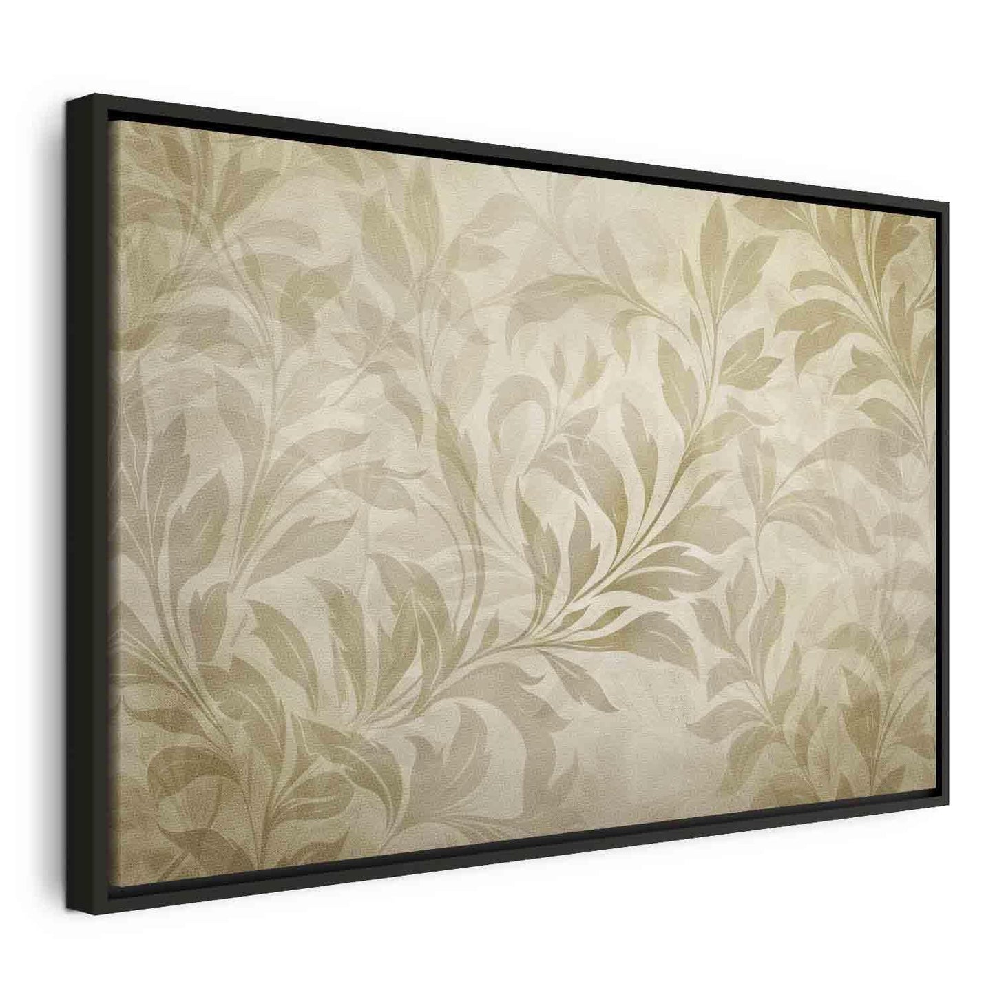 Leinwandbild - Botanical Motif with Leaves and Vines in Sand Colors Artgeist