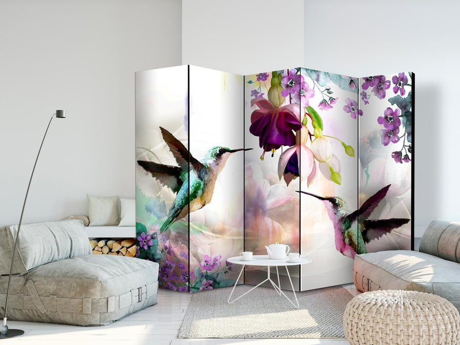 Paravent - Hummingbirds and Flowers II Artgeist