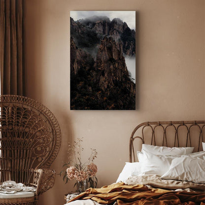 Leinwandbild - Heart of Mountain Landscape (1-part) - Clouds Amid Rocks