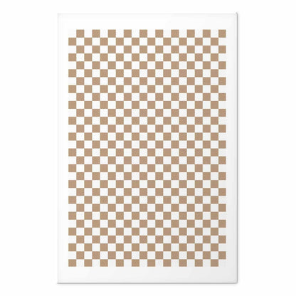 Poster - Geometry and Browns - a chessboard pattern in neutral shades