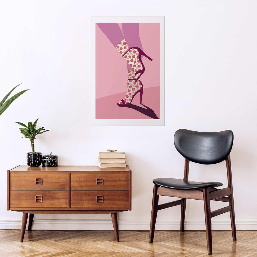 Poster Erdbeersocken – Verspielt, frech & modern
