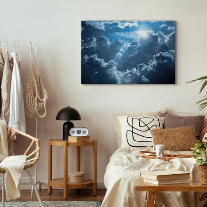 Leinwandbild - Animated Scenery: The Sun Battling with Clouds