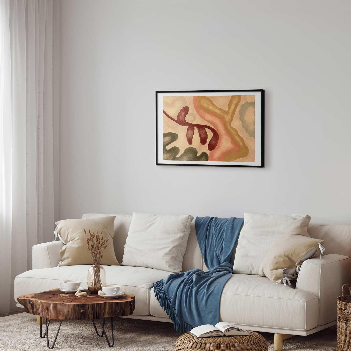 Poster - Colorful Shapes - worn figures in lime wash technique