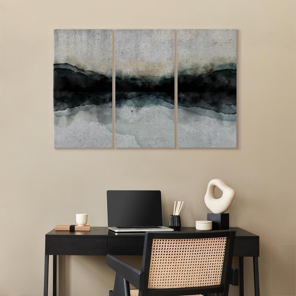 Leinwandbild - Mountain Surface of the Lake (3 Parts)