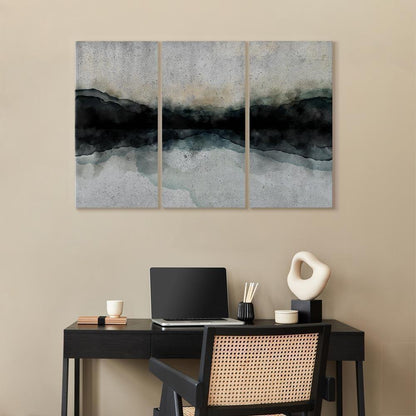 Leinwandbild - Mountain Surface of the Lake (3 Parts)