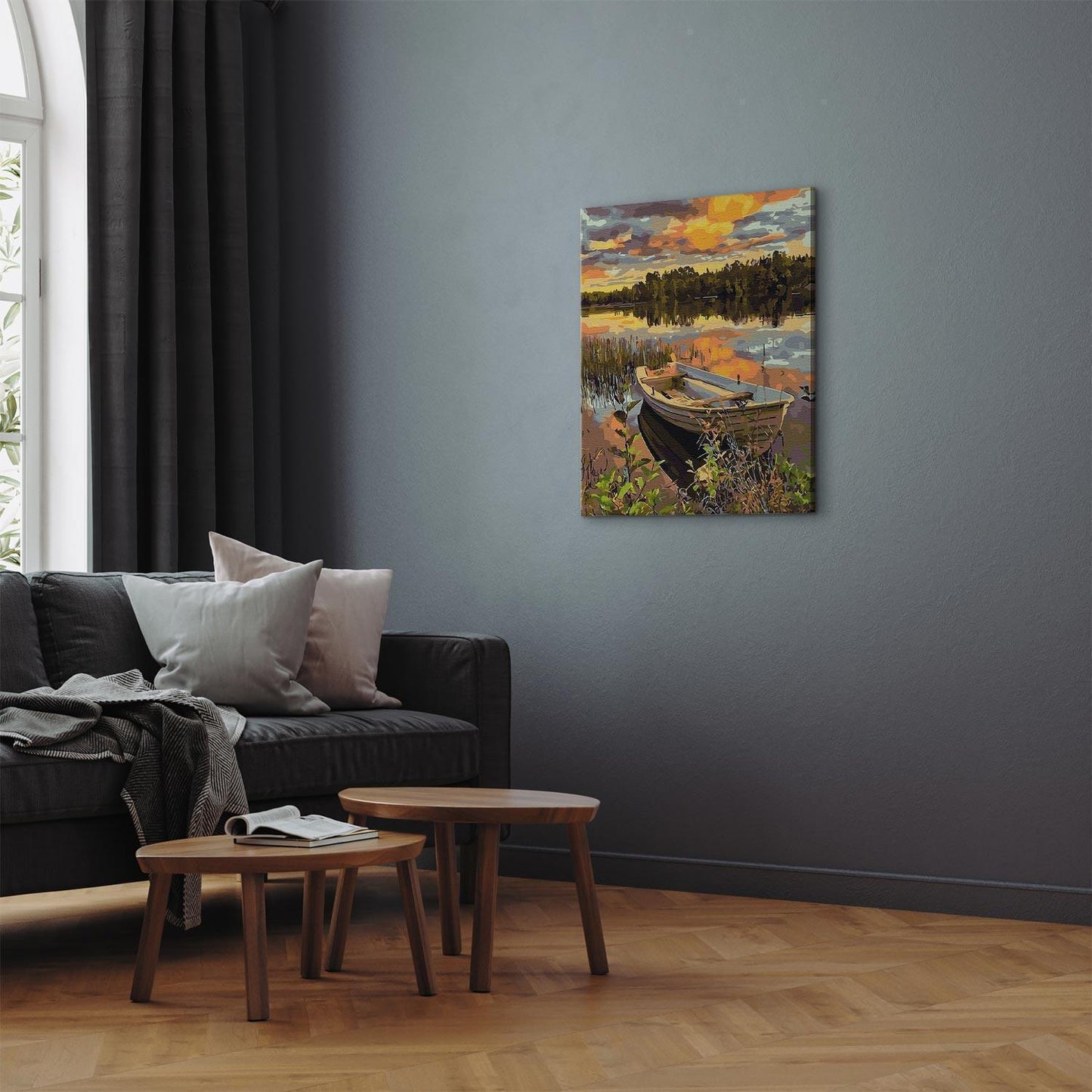 Malen nach Zahlen - A waiting boat