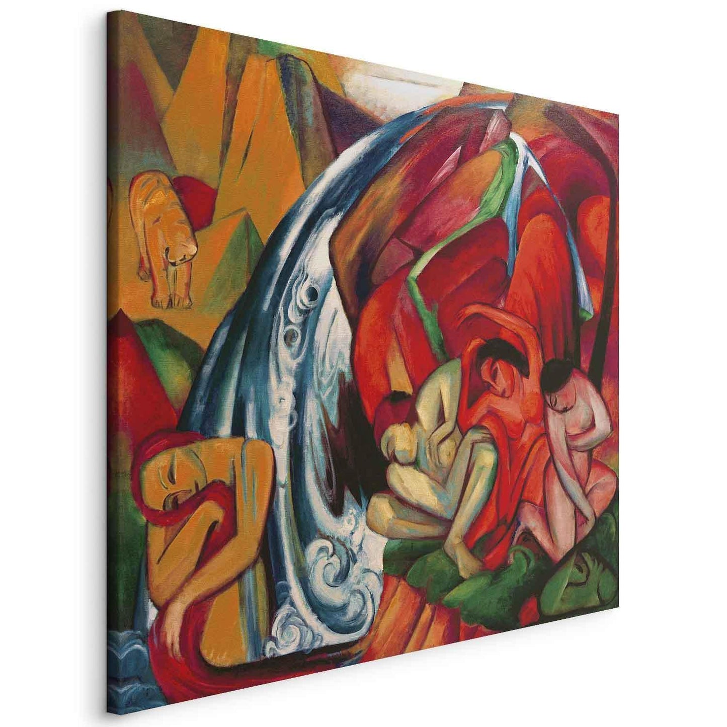 Leinwandbild - Franz Marc – The waterfall (Women under a waterfall)