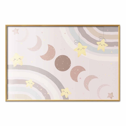 Poster - Phases of the Moon with a Rainbow