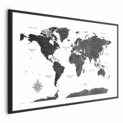 Poster - Monochromatic Map Artgeist