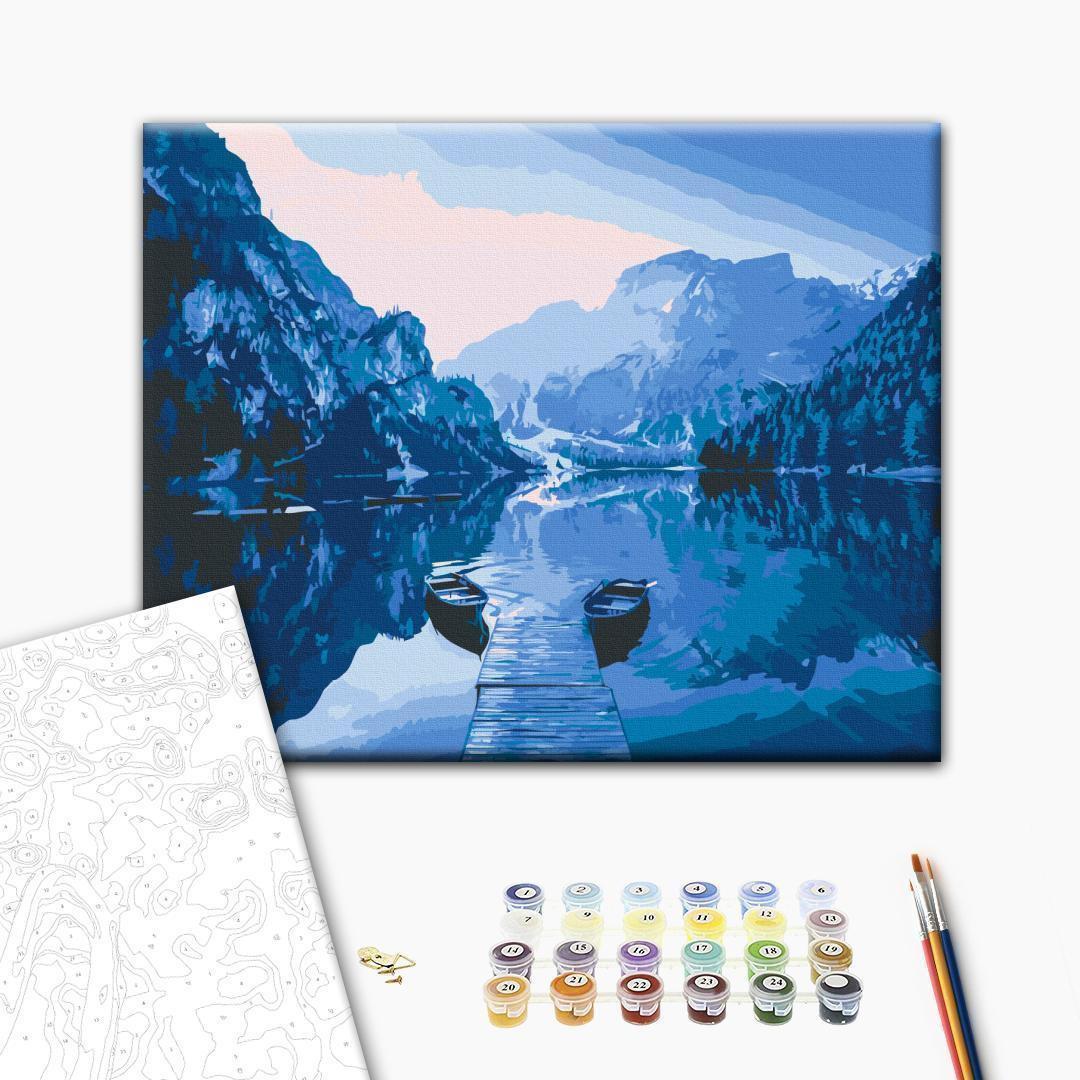 Malen nach Zahlen - Boats on the Lake