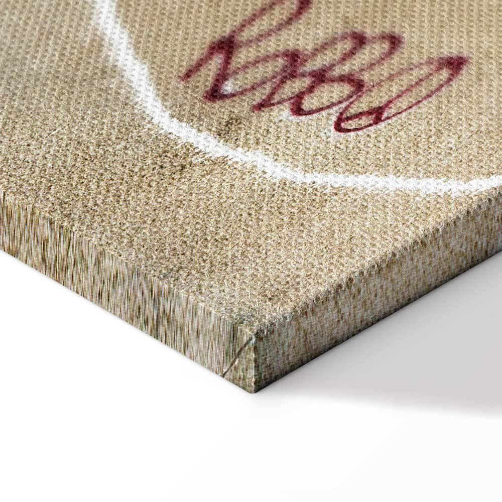 Leinwandbild - Banksy's Plane (1-part) - Red Graffiti Text on Mural Background