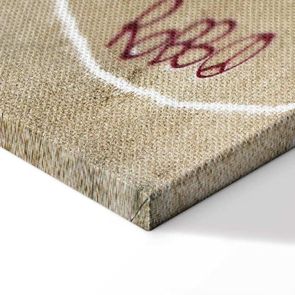 Leinwandbild - Banksy's Plane (1-part) - Red Graffiti Text on Mural Background