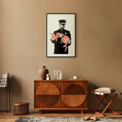 Poster Polizei-Schwein – Humorvoll & originell illustriert