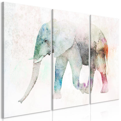 Leinwandbild - Painted Elephant (3 Parts)