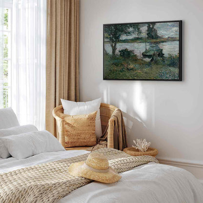 Leinwandbild - Paul Gauguin – Flußufer