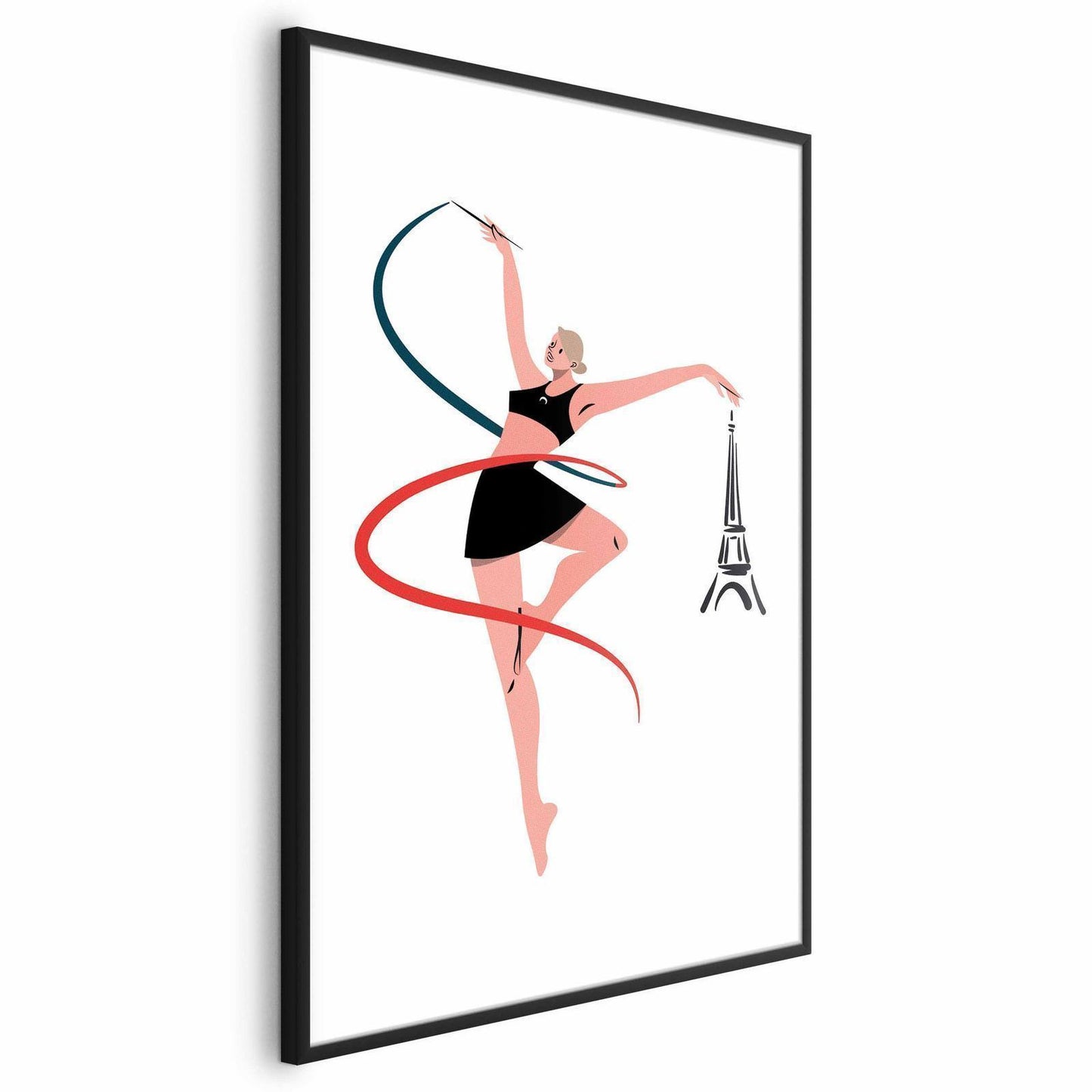 Poster - Illustration of a Woman with a Ribbon - Artistic Gymnastics