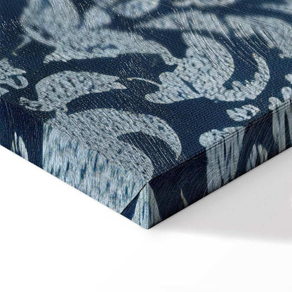 Leinwandbild - Retro Ornament Decorative Motif in Worn Blues