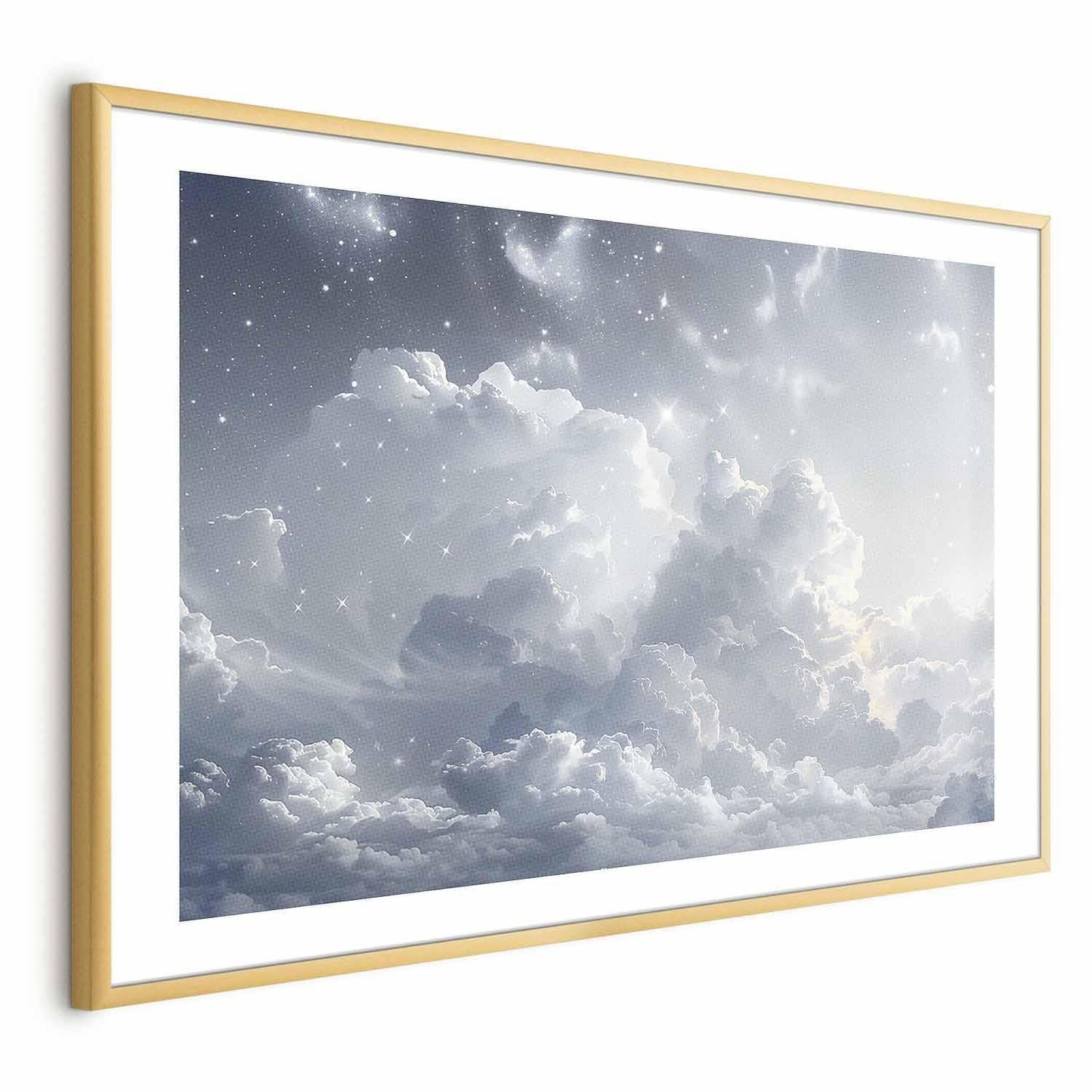 Poster - Astral Calm: Stars Scattered Over Delicate Clouds Artgeist