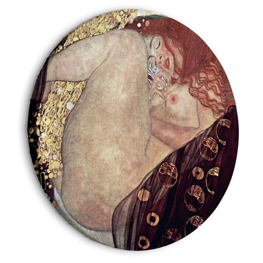 Rundes Bild - Gustav Klimt - Danae - Painted Nude Showing a Lying Woman Artgeist