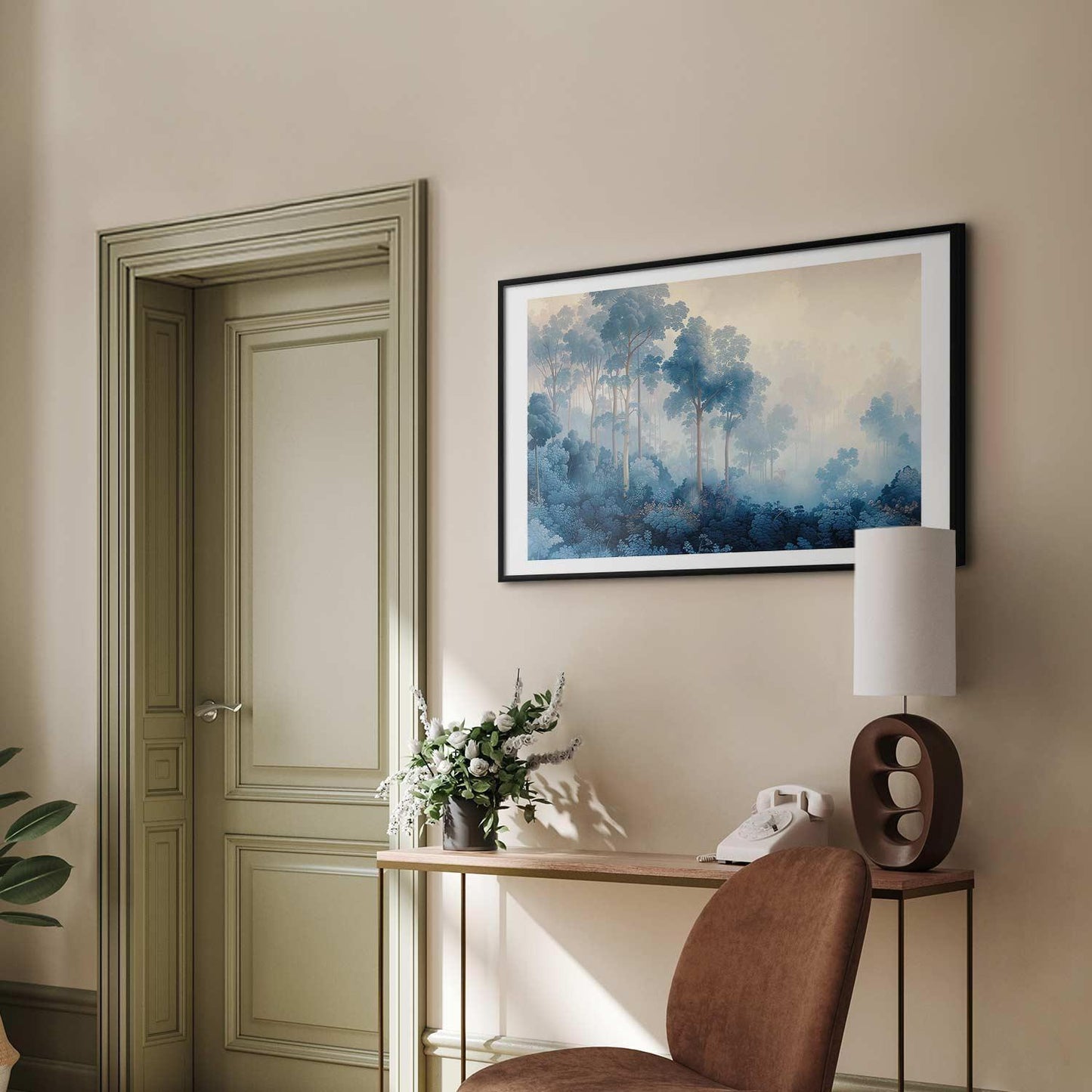 Poster - Forest in Misty Blue Shades