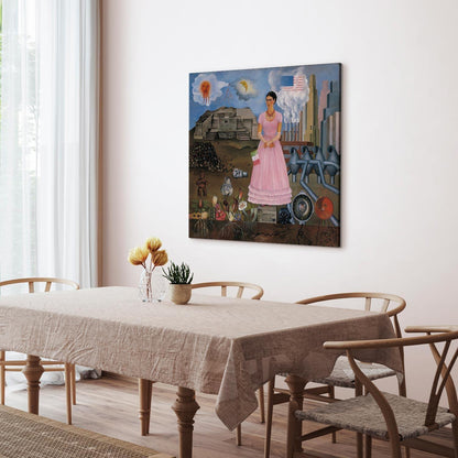 Leinwandbild - Frida Kahlo – Self-Portrait on the Borderline Between Mexico and the United States