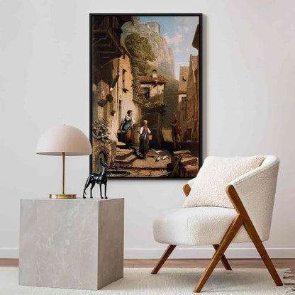 Leinwandbild - Carl Spitzweg – Im Dachstübchen