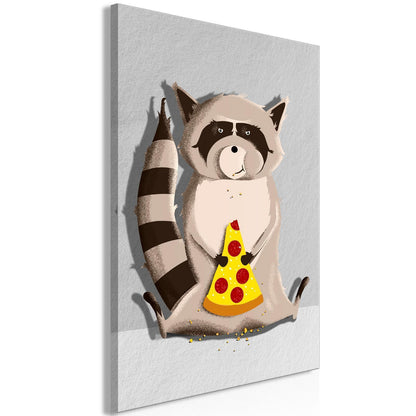 Leinwandbild - Gourmand Raccoon (1 Part) Vertical Artgeist