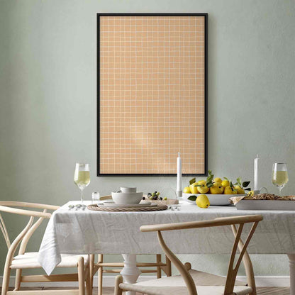 Leinwandbild - Waving Lines - Creamy Grid on a Noisy Pastel Background Artgeist