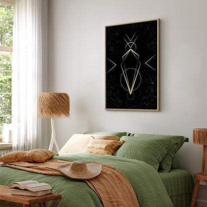 Leinwandbild - Symmetry of Shapes (1-part) - Graphic Motif in Black Shade