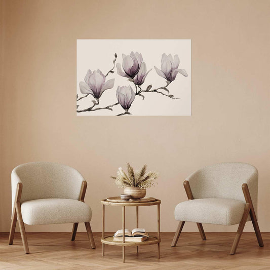 Poster Gemalte Magnolien – Florale Eleganz in Pastell