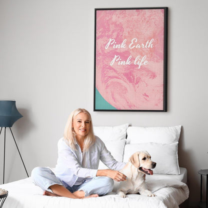 Leinwandbild - Pink Earth, Pink Life (1 Part) Vertical